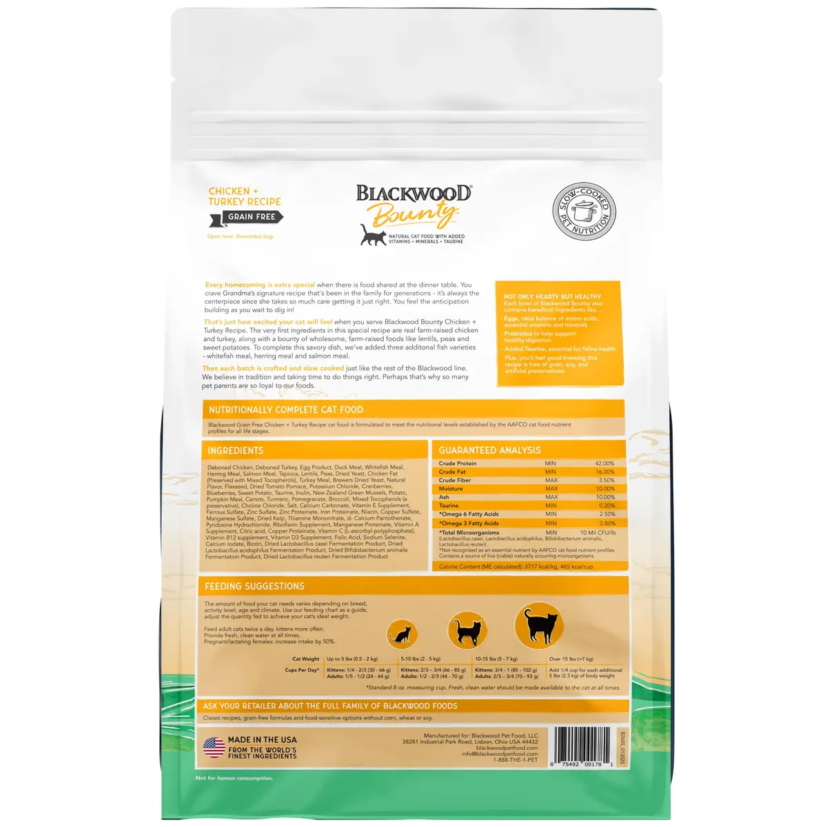 Blackwood Bounty Dry Cat Food Chicken & Turkey Recipe 4.5 lb | High Protein, Grain-Free, Slow Cooked - view 5