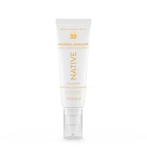 Native Sunscreen SPF 30 with Zinc Oxide, Pineapple & Coconut Scent, 1.7 oz | Dermatologist Tested for Sensitive Skin - main product image