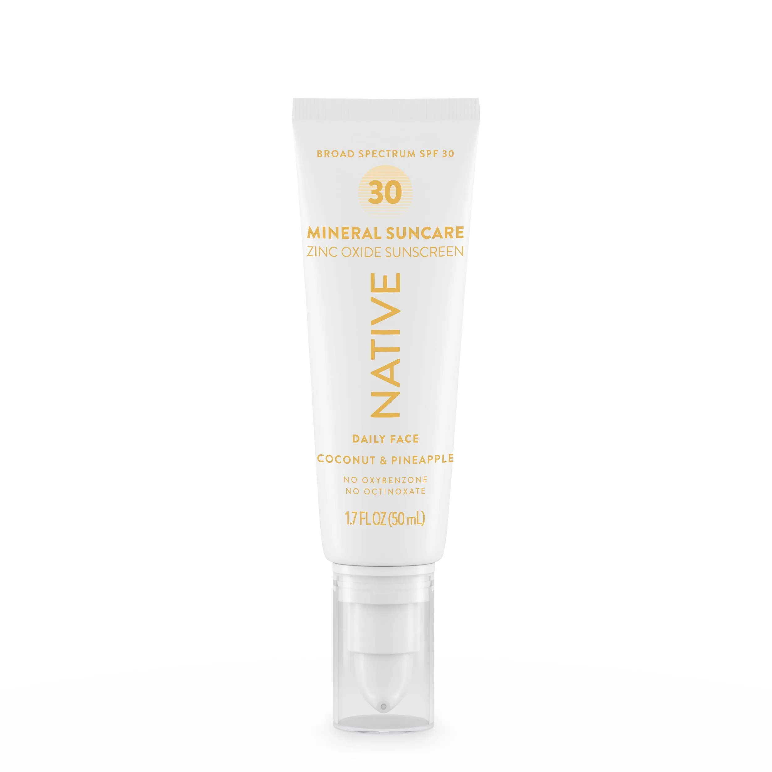 Native Sunscreen SPF 30 with Zinc Oxide, Pineapple & Coconut Scent, 48g (1.7 oz) | Dermatologist Tested for Sensitive Skin - main product image