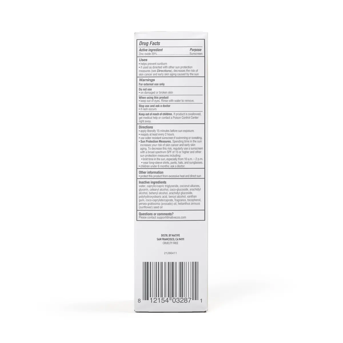 Native Sunscreen SPF 30 with Zinc Oxide, Pineapple & Coconut Scent, 48g (1.7 oz) | Dermatologist Tested for Sensitive Skin - view 8