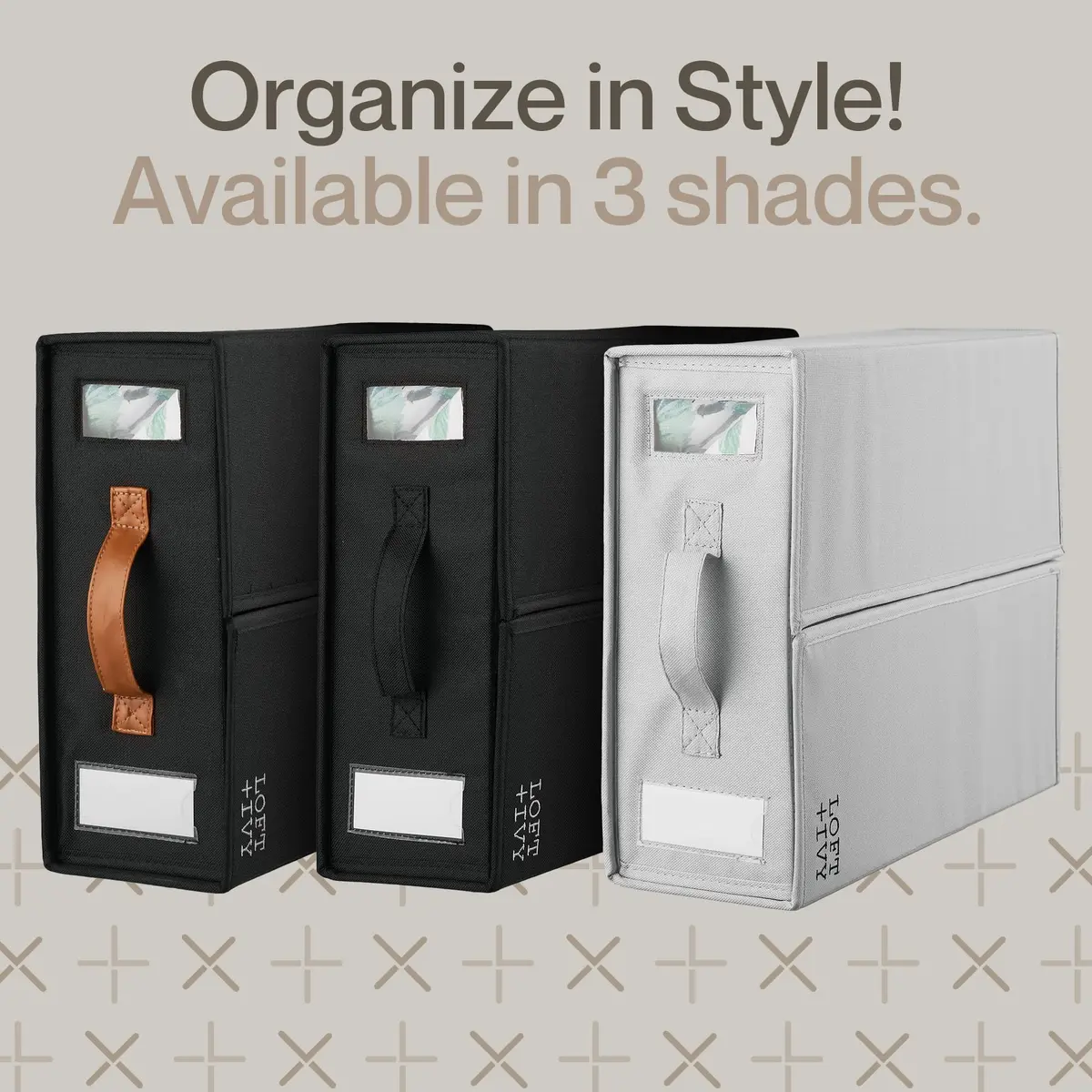 LOFT + IVY Bed Sheet Organizer 4-Pack | Foldable Linen Storage with Handles & Label Slot - view 5