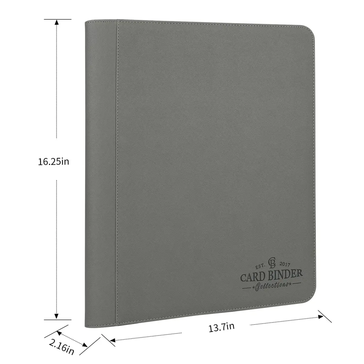 CARDBINDER Grey Display Album 288 Cards (16 Pages) | Holds Toploaders & Standard Cards - view 3
