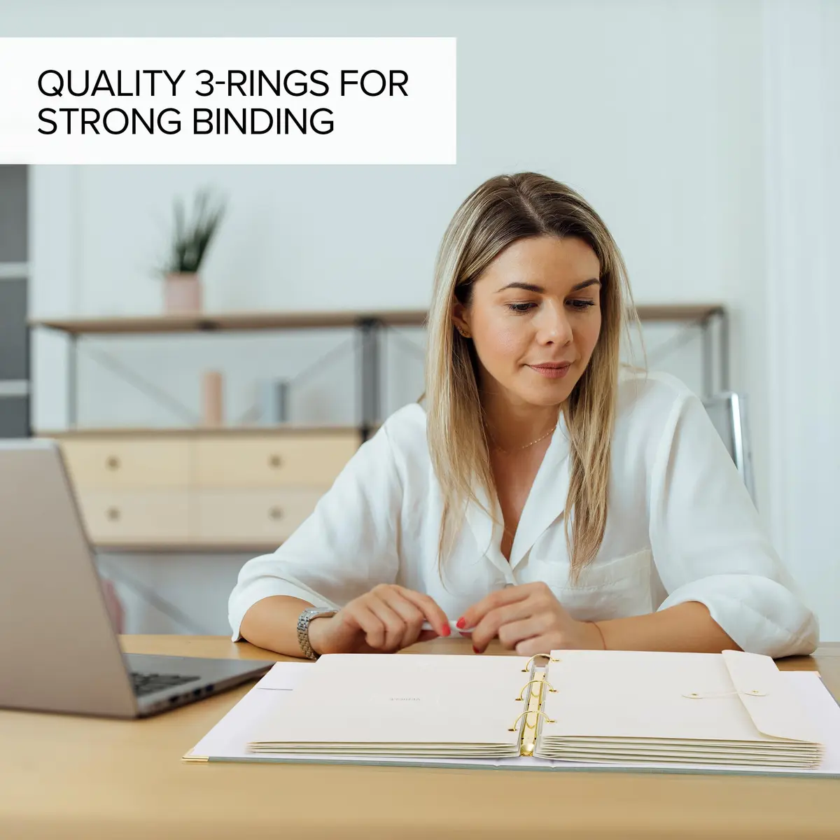 ZICOTO Important Document Organizer Set with Folders | Stylish Linen Ring Binder for Office & Home - view 6