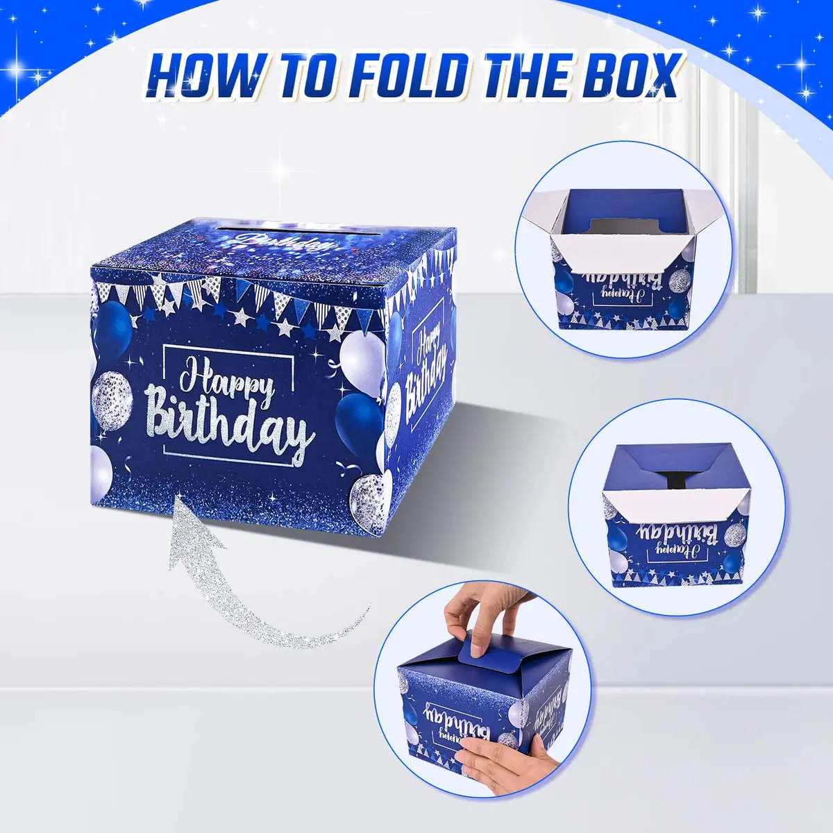 TOYEISHI Birthday Money Pull Box for Cash Gift with DIY Self-Adhesive Age Stickers | Creative Gift Box for Celebrations - view 6