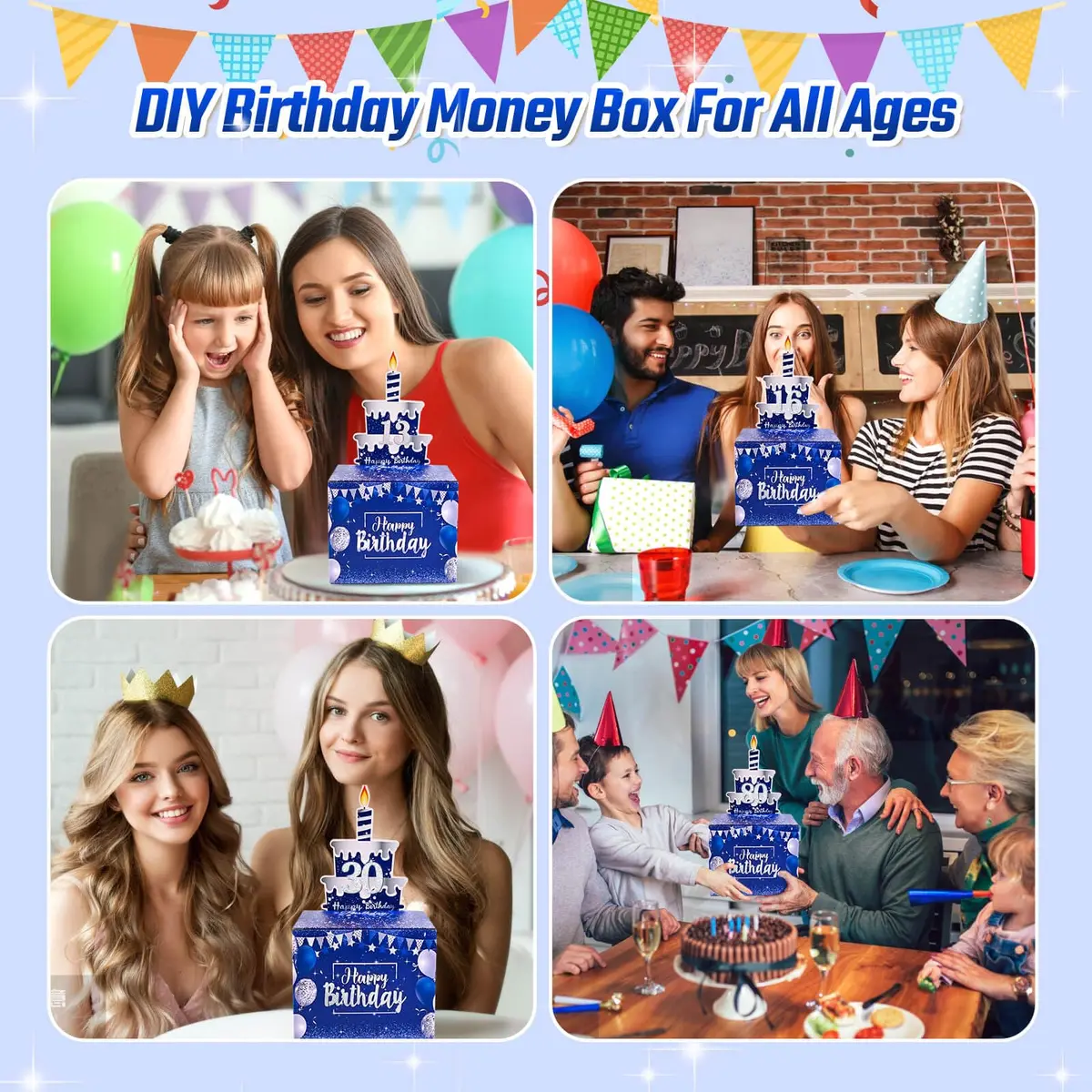 TOYEISHI Birthday Money Pull Box for Cash Gift with DIY Self-Adhesive Age Stickers | Creative Gift Box for Celebrations - view 2