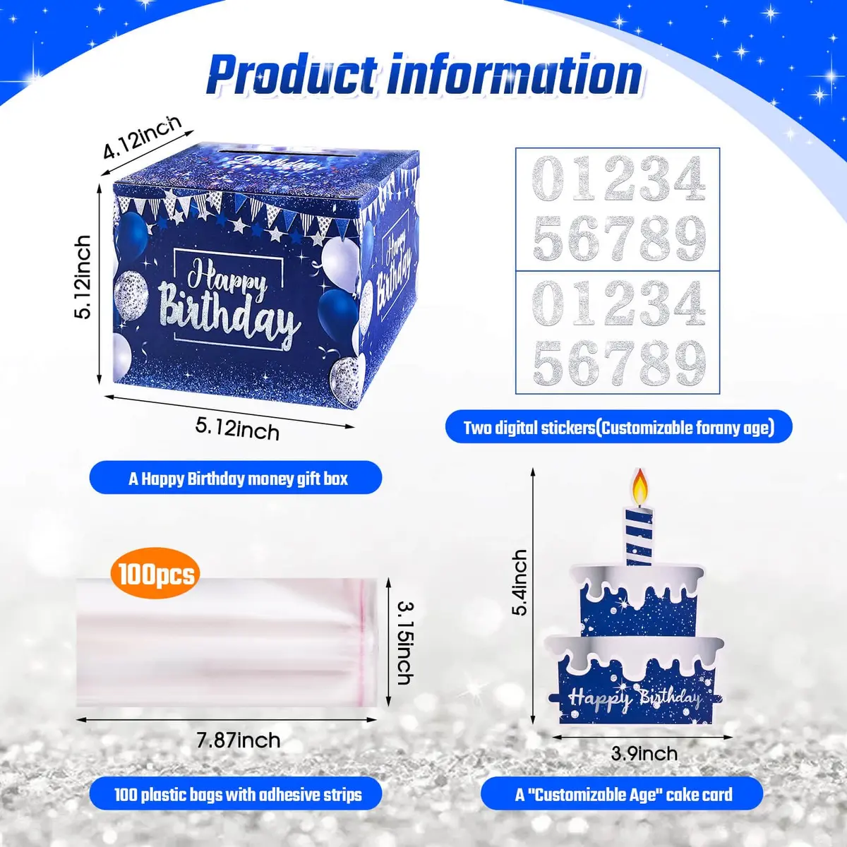 TOYEISHI Birthday Money Pull Box for Cash Gift with DIY Self-Adhesive Age Stickers | Creative Gift Box for Celebrations - view 3