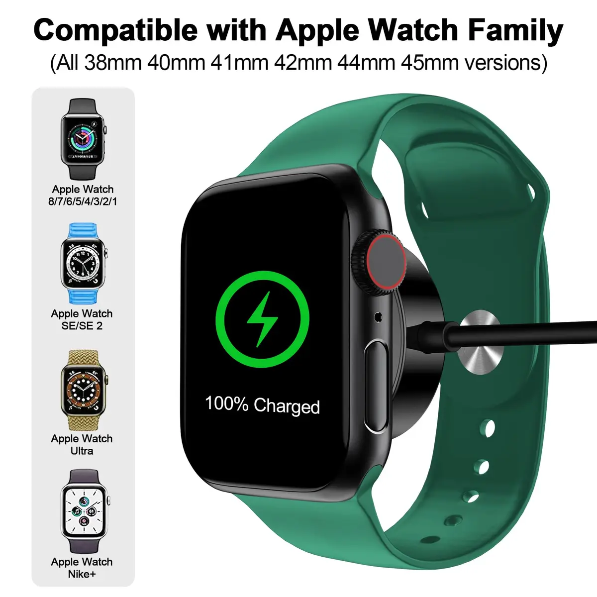 xiwxi Apple Watch Magnetic USB C Charger 2.0M | Fast & Safe Wireless Charging - view 2