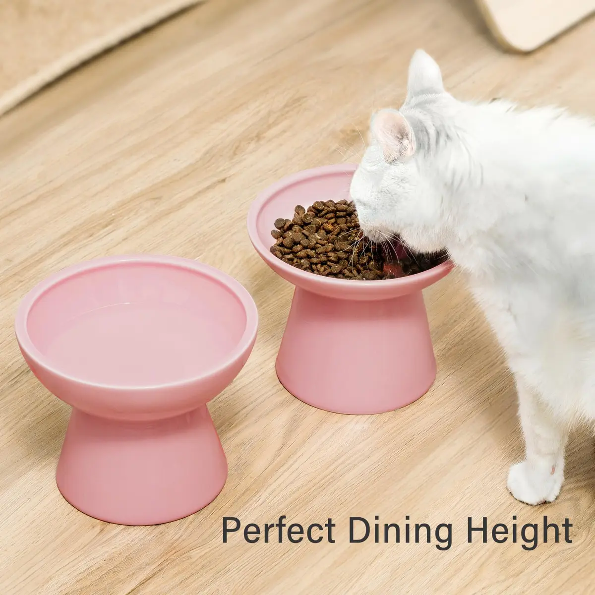 CEEFU 2-Pack Elevated Ceramic Cat Bowls Extra Wide for Food & Water | Whisker-Friendly, Heavy & Stable - view 5