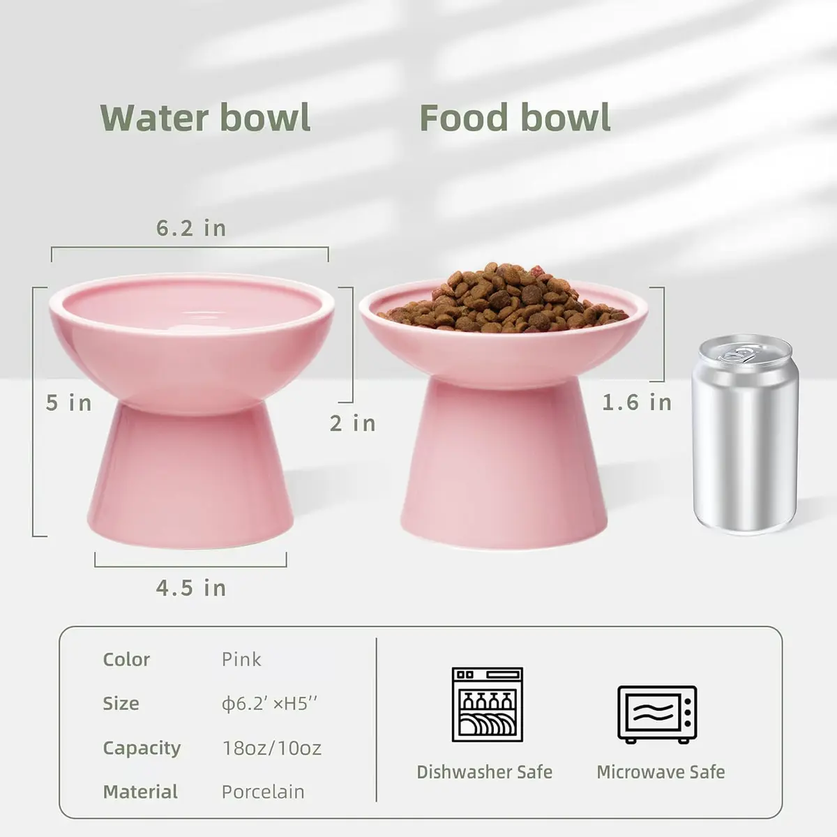 CEEFU 2-Pack Elevated Ceramic Cat Bowls Extra Wide for Food & Water | Whisker-Friendly, Heavy & Stable - view 2