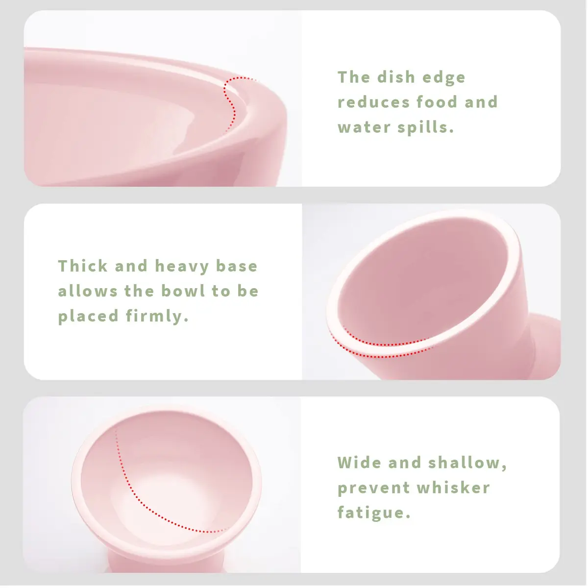 CEEFU 2-Pack Elevated Ceramic Cat Bowls Extra Wide for Food & Water | Whisker-Friendly, Heavy & Stable - view 4