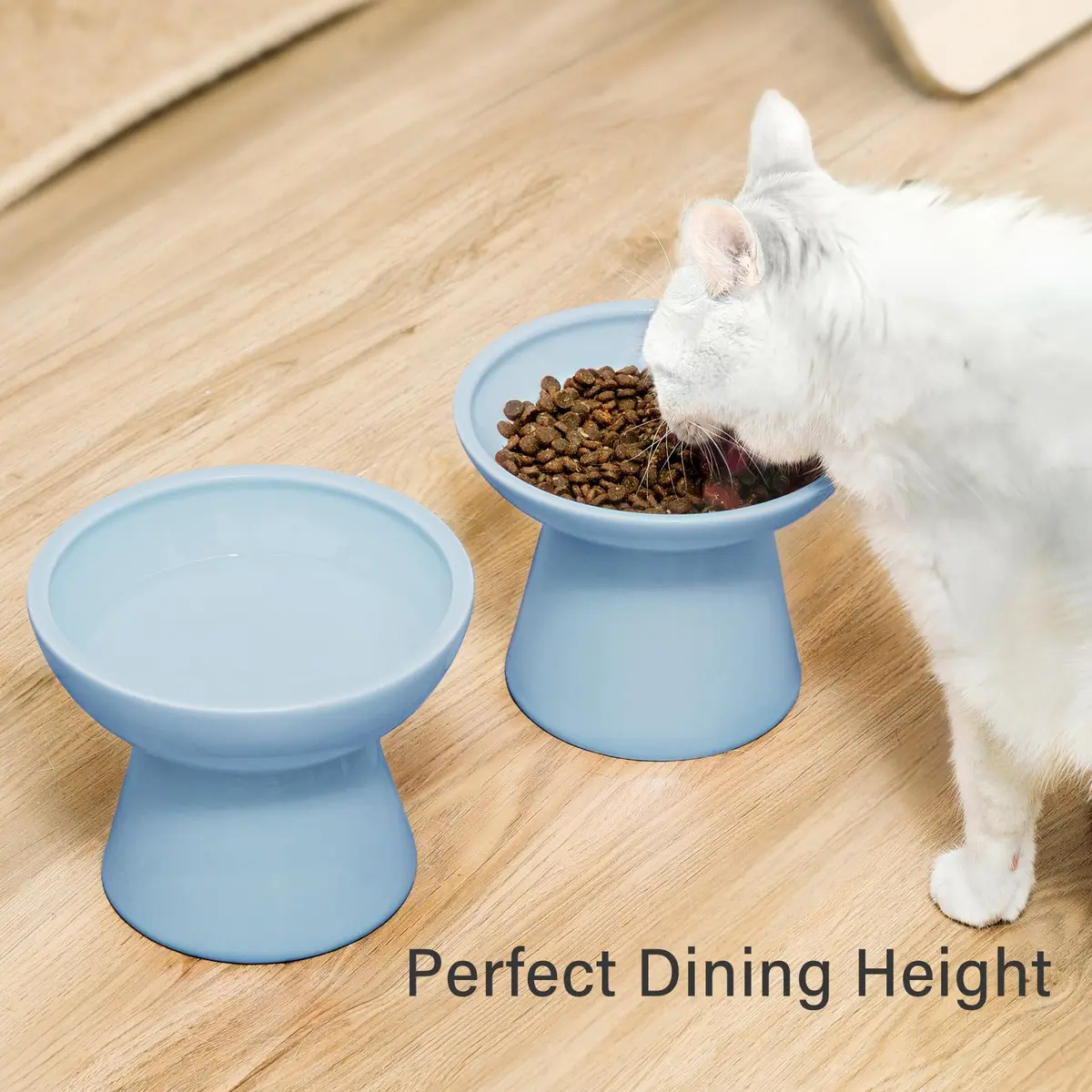 CEEFU 2-Pack Elevated Ceramic Cat Bowls Extra Wide | Whisker-Friendly, Durable & Stylish (70-120 chars) - view 7