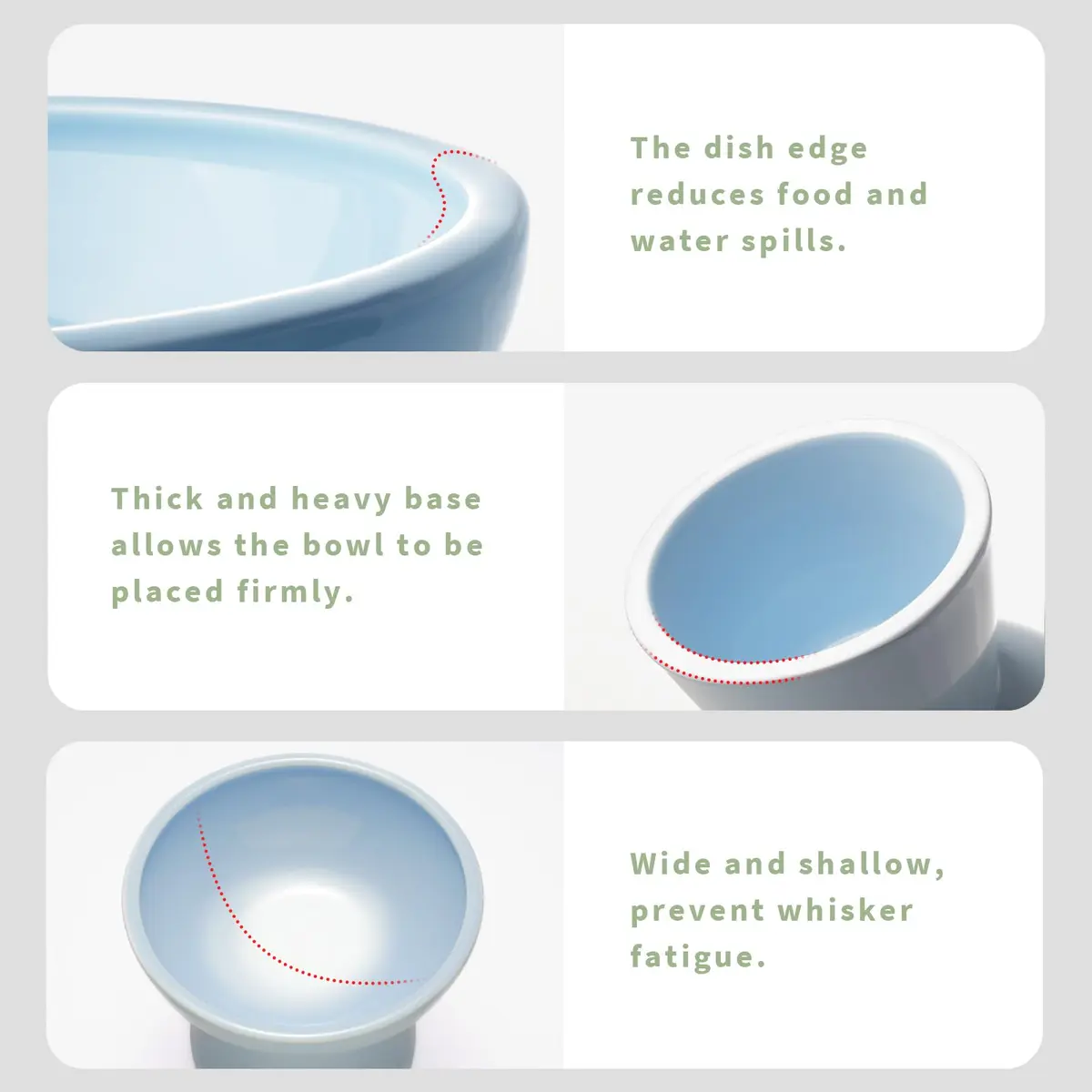 CEEFU 2-Pack Elevated Ceramic Cat Bowls Extra Wide | Whisker-Friendly, Durable & Stylish (70-120 chars) - view 3