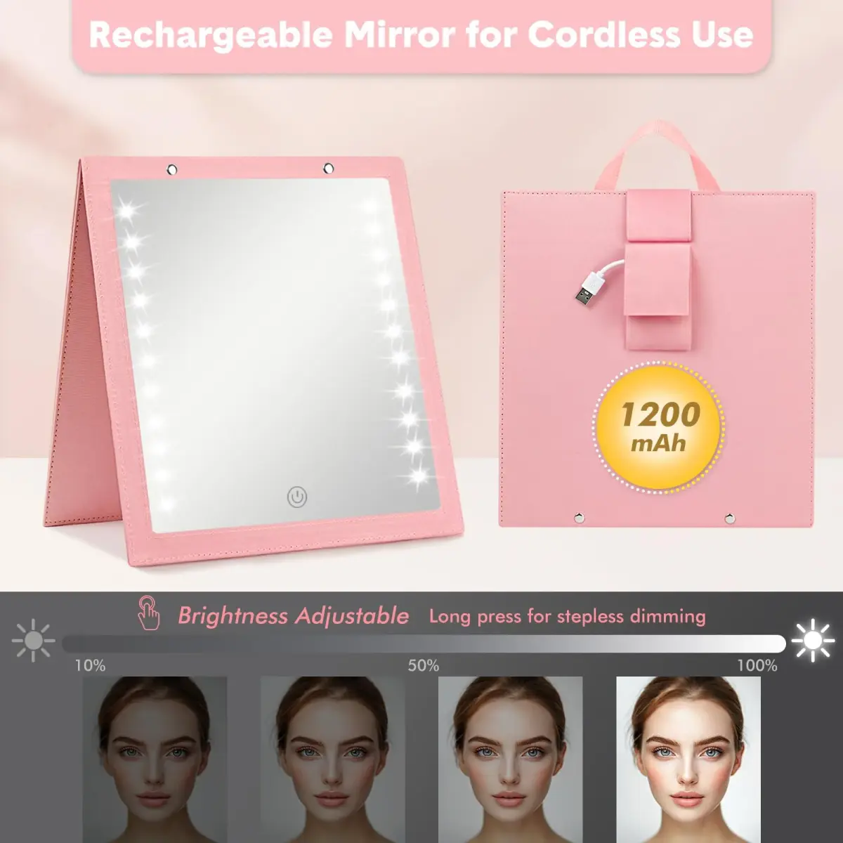 Fabuday Lighted Foldable Hanging Dance Mirror 29cm (11.5") | Adjustable Brightness Full Length - view 6