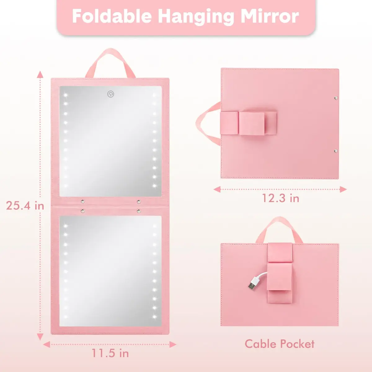 Fabuday Lighted Foldable Hanging Dance Mirror 29cm (11.5") | Adjustable Brightness Full Length - view 7