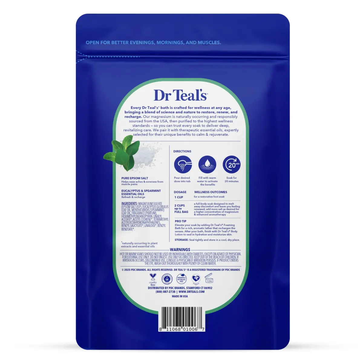 Dr Teal's Epsom Salt Magnesium Soak, Lavender & Eucalyptus Duo Bundle, 1.81 kg (48 oz) | Soothes Aches & Reduces Stress - view 6