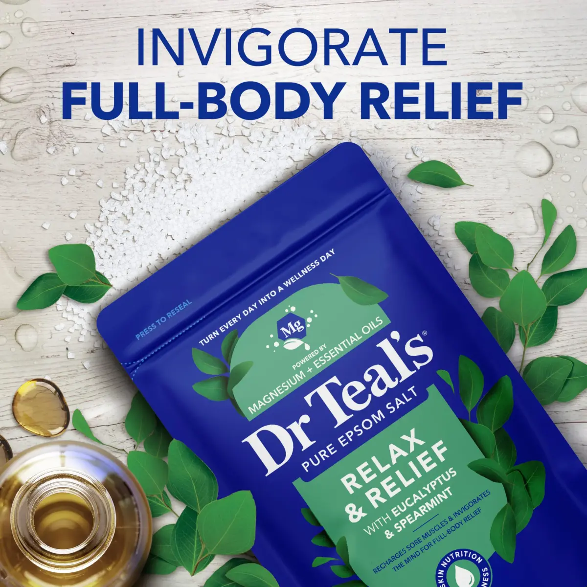 Dr Teal's Epsom Salt Magnesium Soak, Lavender & Eucalyptus Duo Bundle, 1.81 kg (48 oz) | Soothes Aches & Reduces Stress - view 3