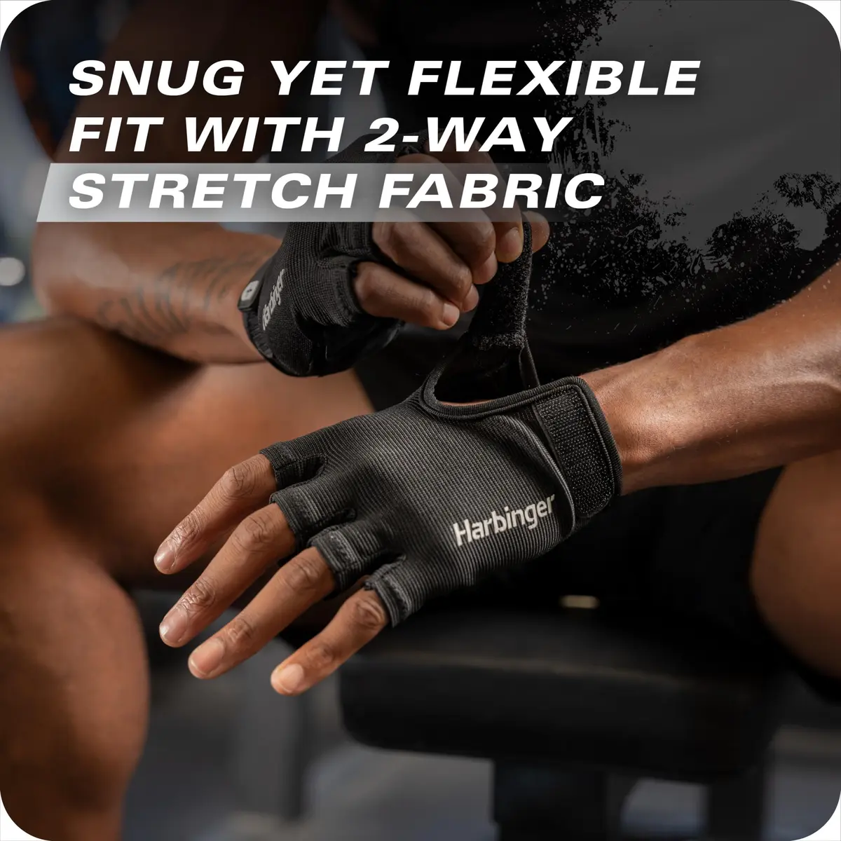 Harbinger Power Gloves 3.0 - Durable Half Finger Weightlifting Gloves with Adjustable Wrist Closure, Breathable Leather Palm, Medium - view 2