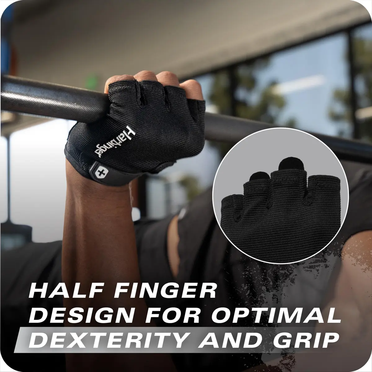 Harbinger Power Gloves 3.0 - Durable Half Finger Weightlifting Gloves with Adjustable Wrist Closure, Breathable Leather Palm, Medium - view 4