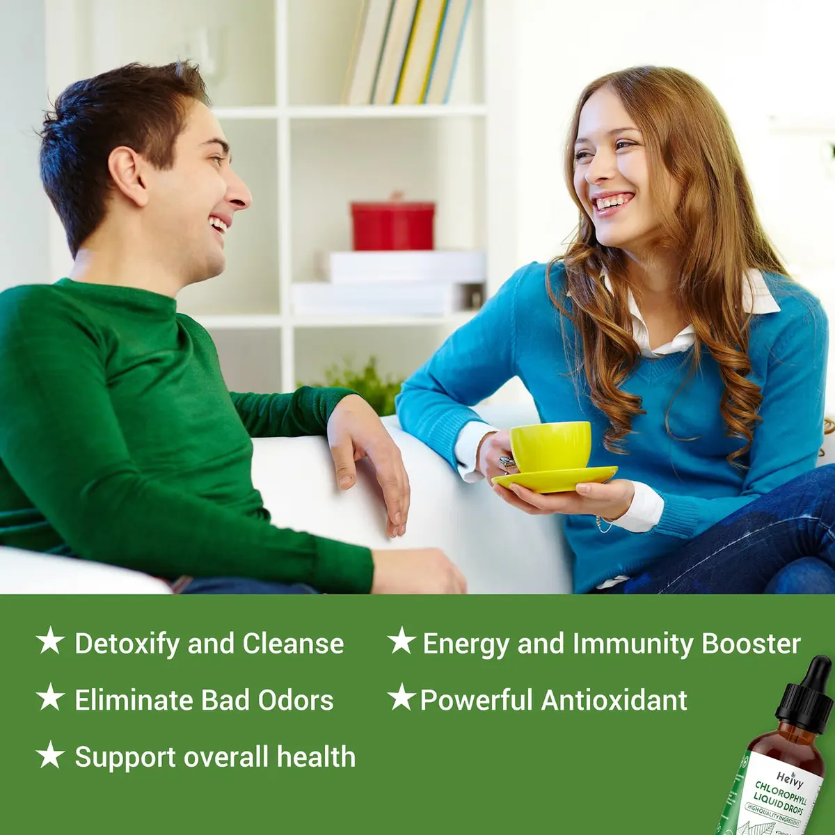 Heivy Chlorophyll Liquid Drops 50mg | Natural Flavor, 2 Fl Oz | Detox & Skin Support - view 6