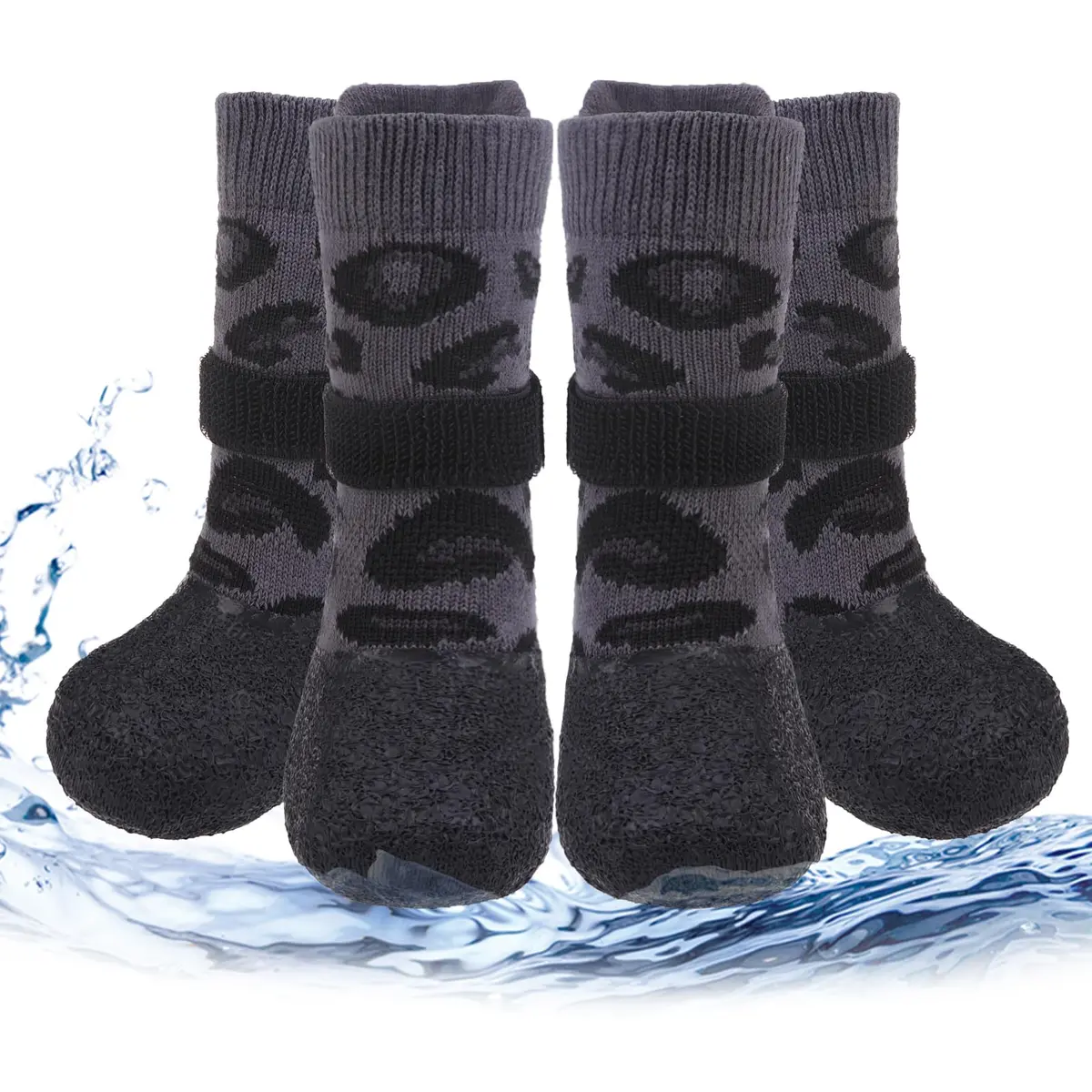 PUPTECK Anti Slip Dogs Shoes for Hot/Cold Pavement | Leopard, Small - main product image