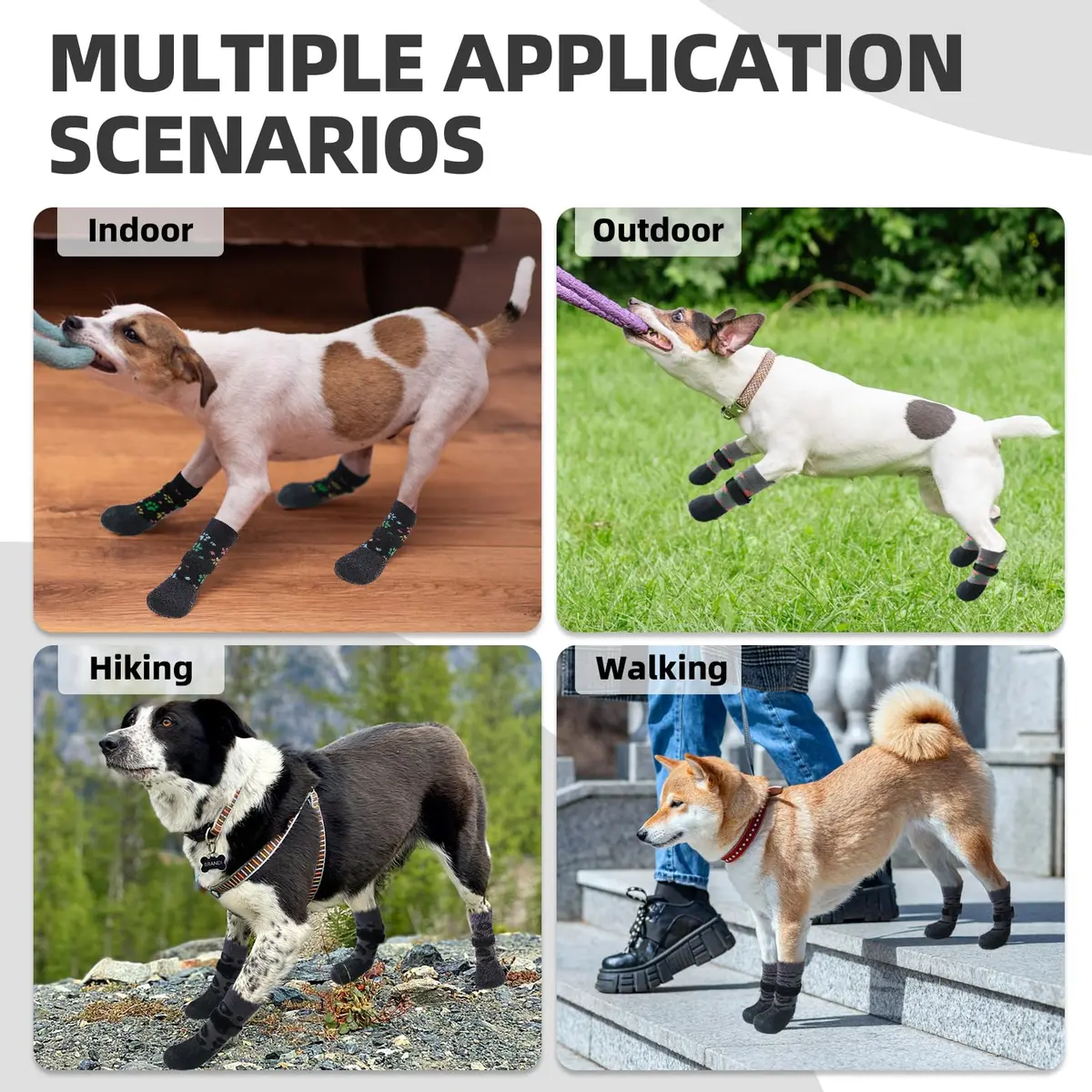 PUPTECK Anti Slip Dogs Shoes for Hot/Cold Pavement | Leopard, Small - view 5