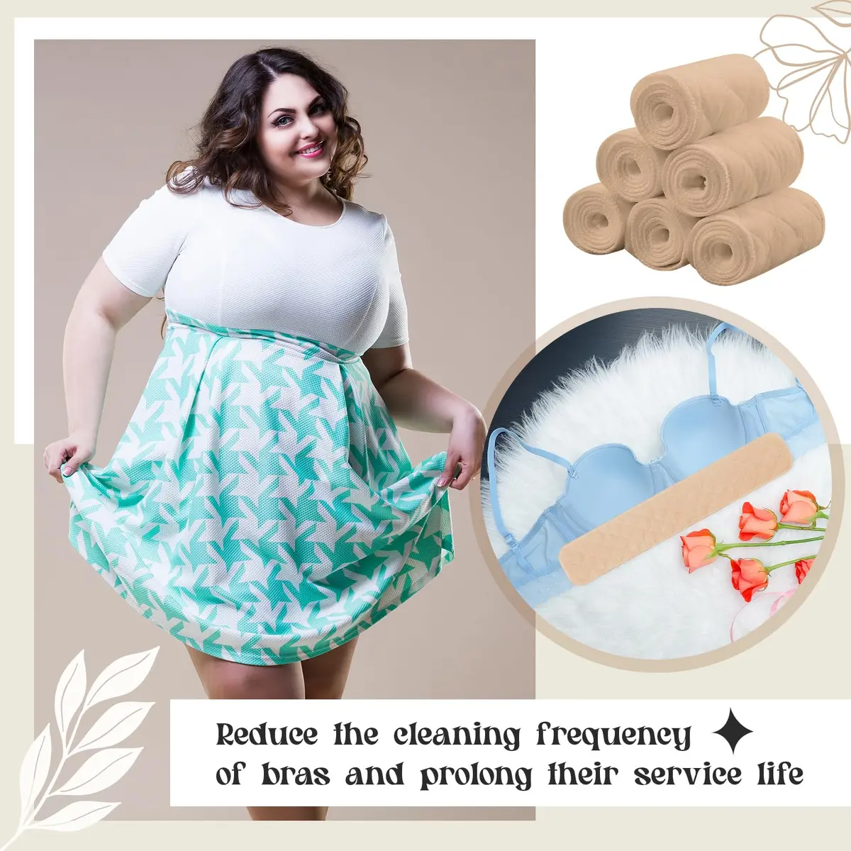 Toulite Cotton Bra Liners Sweat Pads Medium | Soft, Reusable & Breathable - view 5