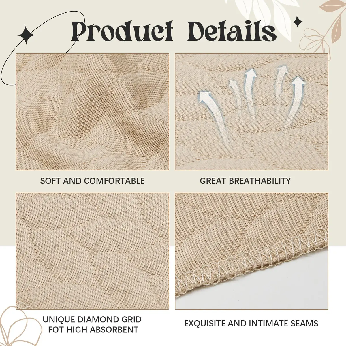 Toulite Cotton Bra Liners Sweat Pads Medium | Soft, Reusable & Breathable - view 3