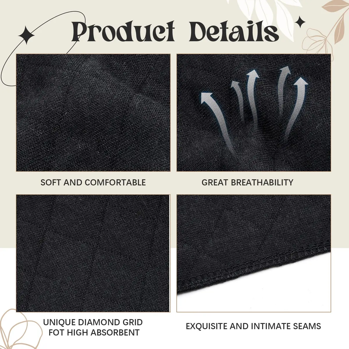 Toulite Cotton Bra Liners Sweat Pads Medium | Soft, Reusable & Breathable - view 4