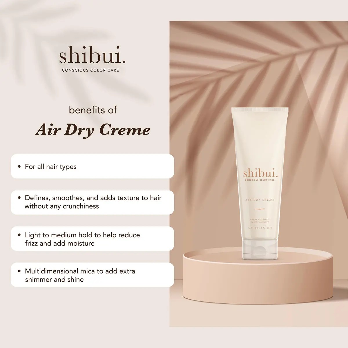 SHIBUI Air Dry Creme | Tames Frizz & Enhances Shine, 6 Oz | All Hair Types - view 2