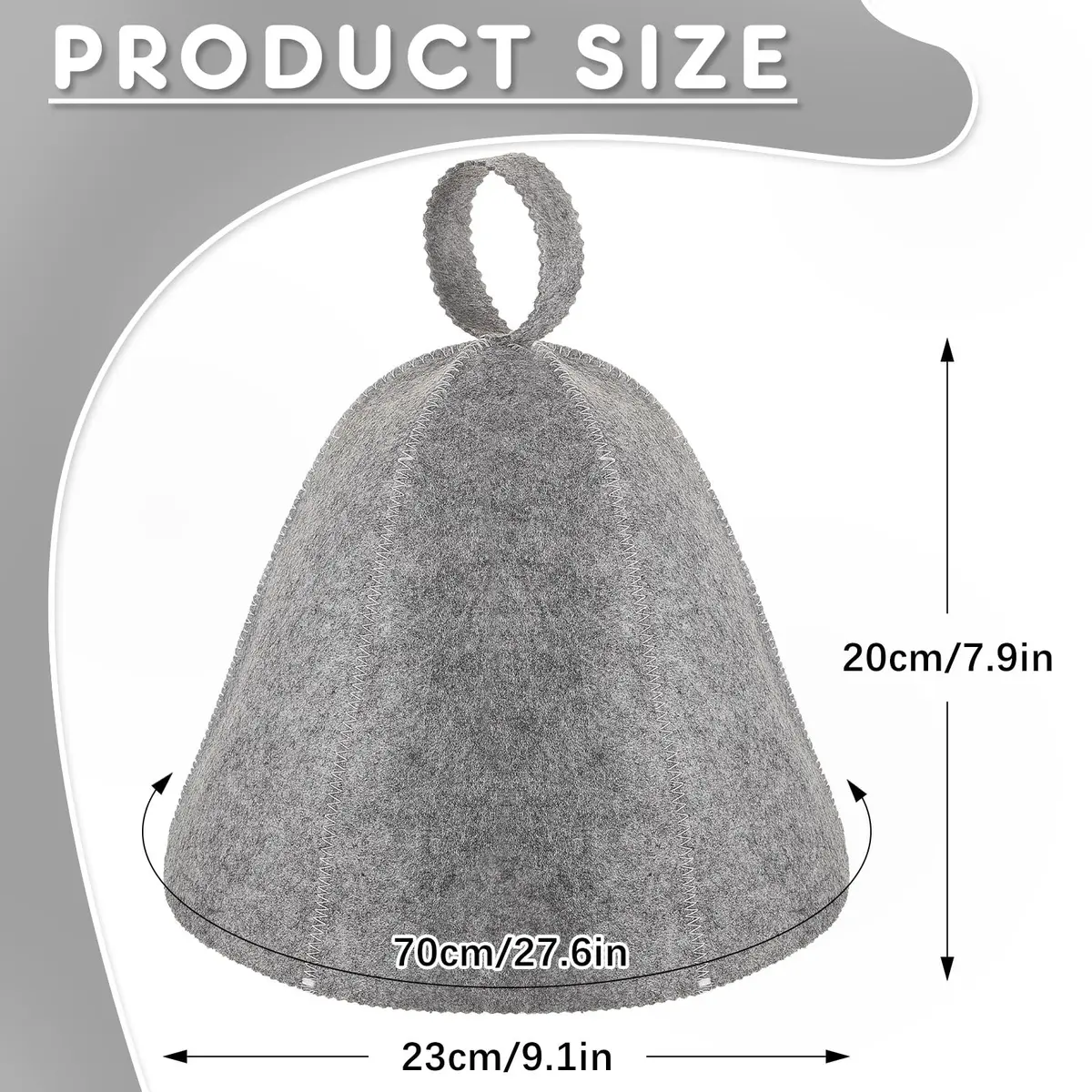 JaGely Sauna Hat for Men Women Russian Banya Cap, Gray, 1 Pcs | Heat-Resistant Sauna Headwear - view 2