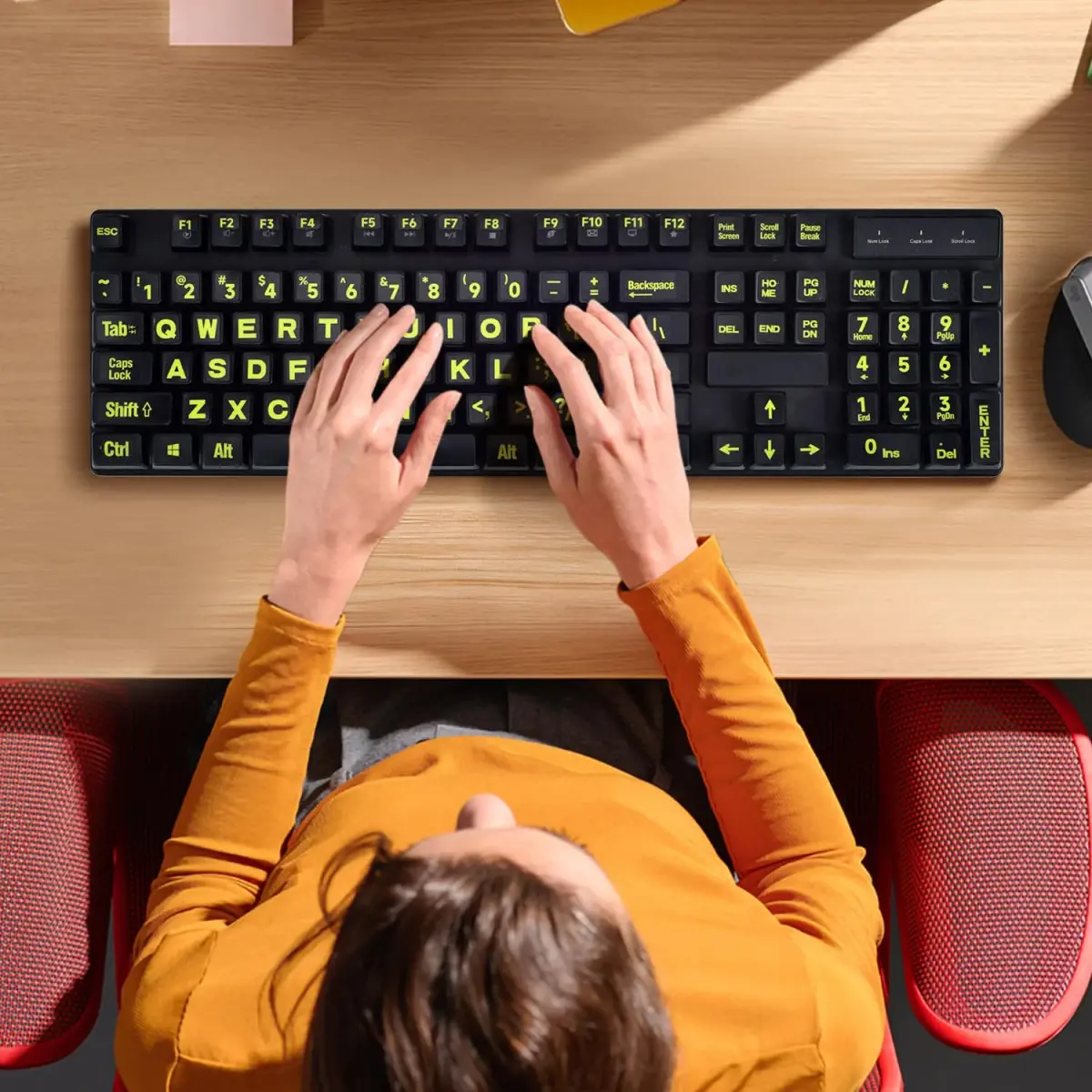 DAMMOMKO Large Print English Keyboard Stickers | 2PCS (21.0cm x 14.0cm) - view 8