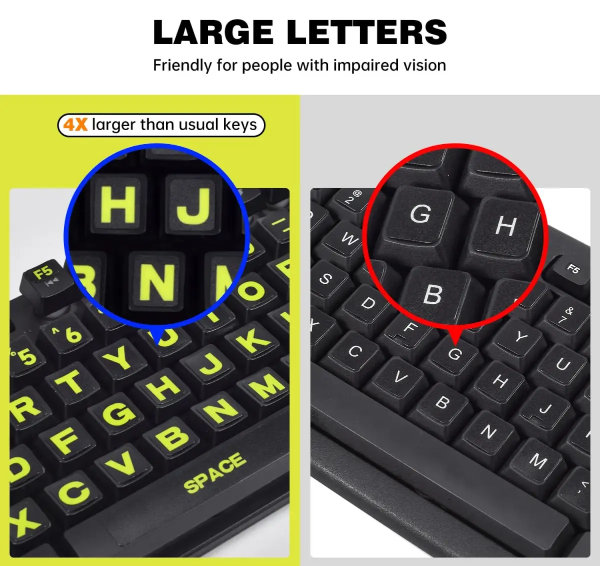 DAMMOMKO Large Print English Keyboard Stickers | 2PCS (21.0cm x 14.0cm) - view 4