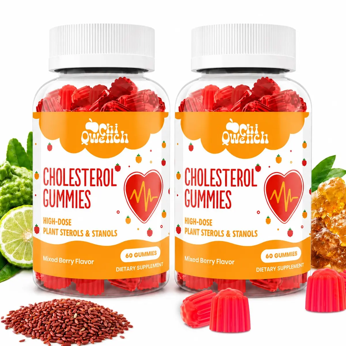 ChiQwench Cholesterol Support Gummies 120 Count | 1500 Mg Plant Sterols & Stanols for Normal Levels - main product image