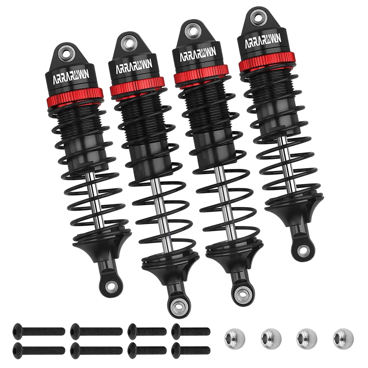 ARRAROWN RC Car Shocks Set 4PCS Black | Heavy-Duty Off-Road Impact Resistance - view 7
