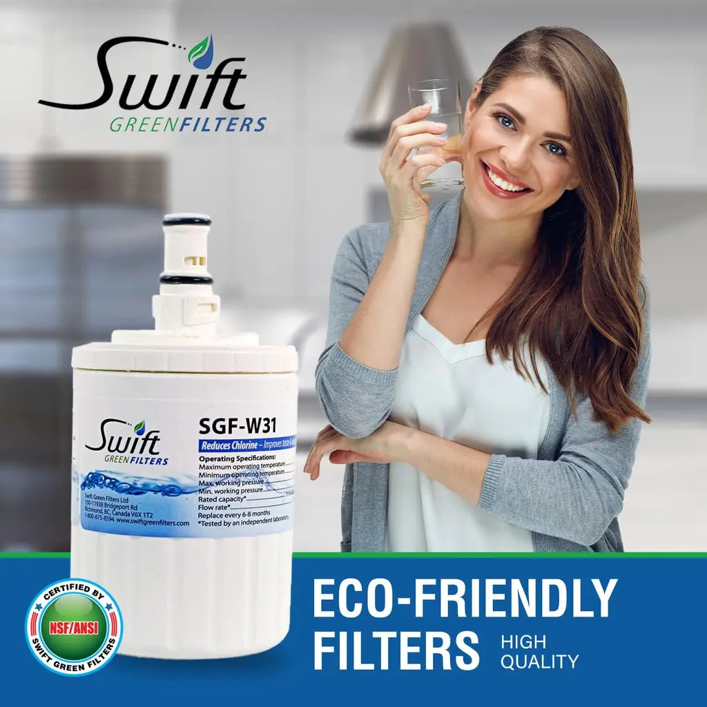 Swift Green Filters SGF-W31 Refrigerator Water Filter 6 Pack | NSF Certified, 3000-Gallon Capacity, Compatible with EDR8D1 - view 2