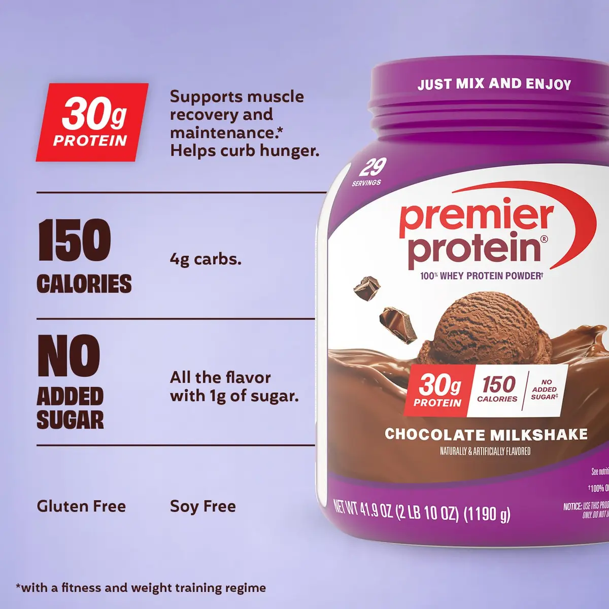 Premier Protein 30g High Protein Powder Chocolate 2.62 lb (1.19 kg) | 100% Whey Protein for Muscle Support - view 2