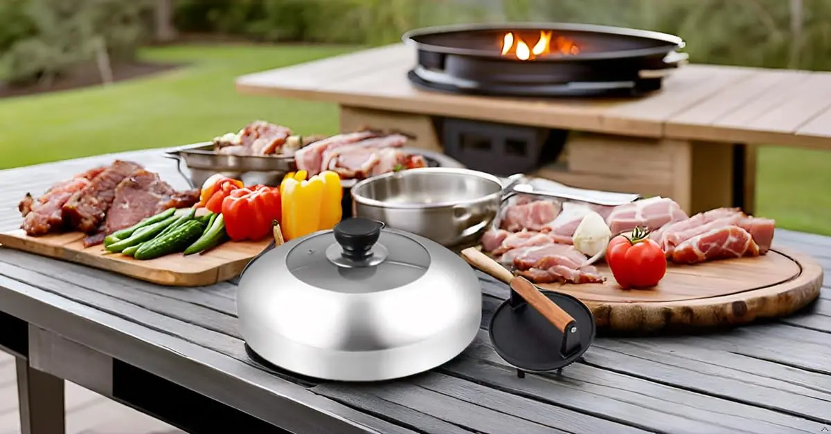 JNXHON Heavy Duty Cast Iron Burger Smasher & 11inch Melting Dome Cover | Indoor Outdoor Grilling Accessory - view 3