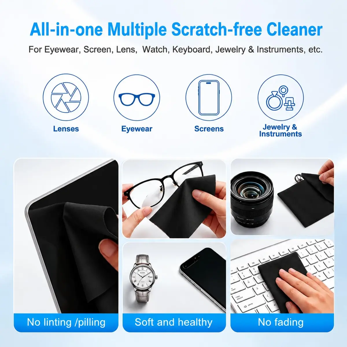 MUBUY-GOL 2 Pack Microfiber Cleaning Cloth 13" | Screen & Keyboard Protector for MacBook & Laptop - view 5