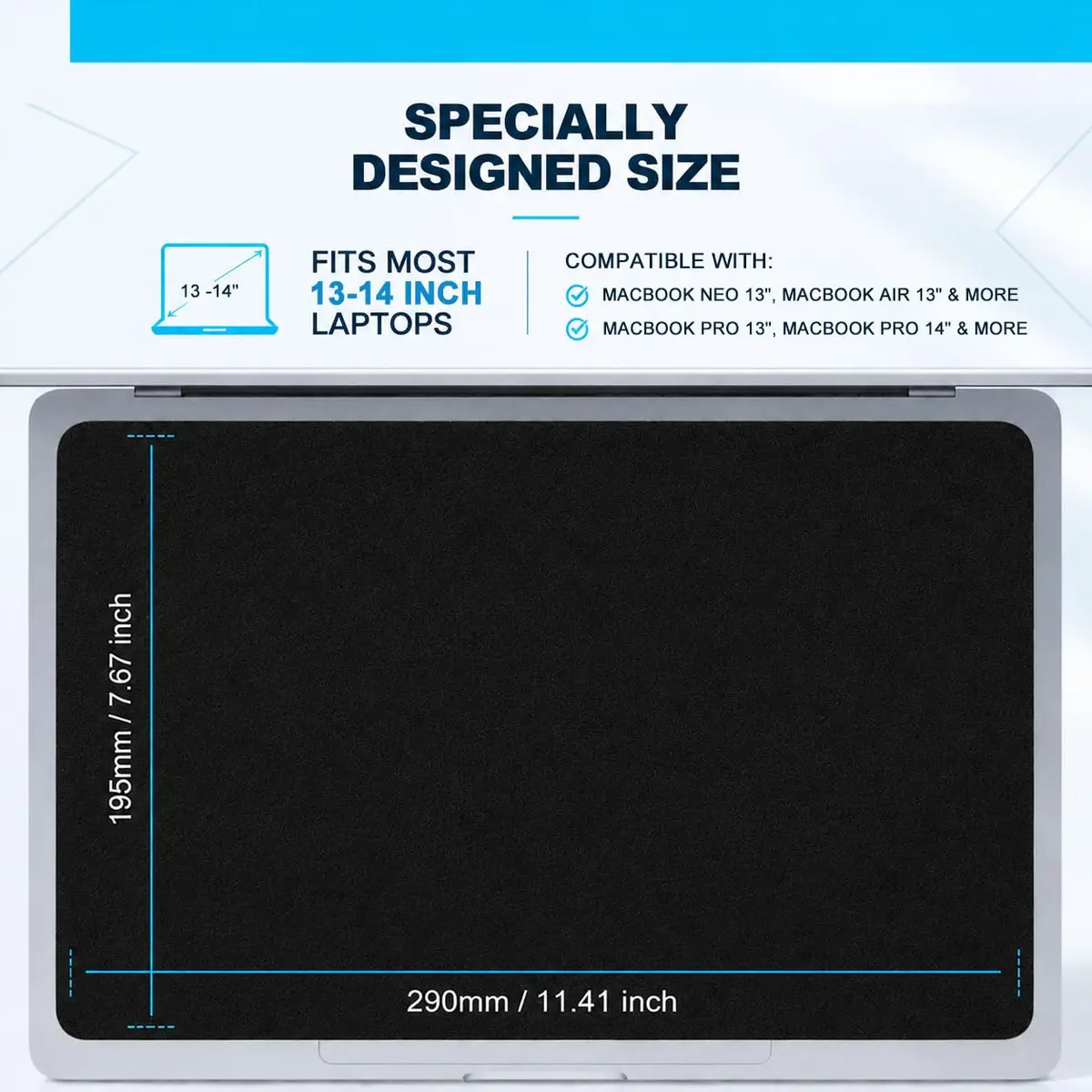 MUBUY-GOL 2 Pack Microfiber Cleaning Cloth 13" | Screen & Keyboard Protector for MacBook & Laptop - view 2