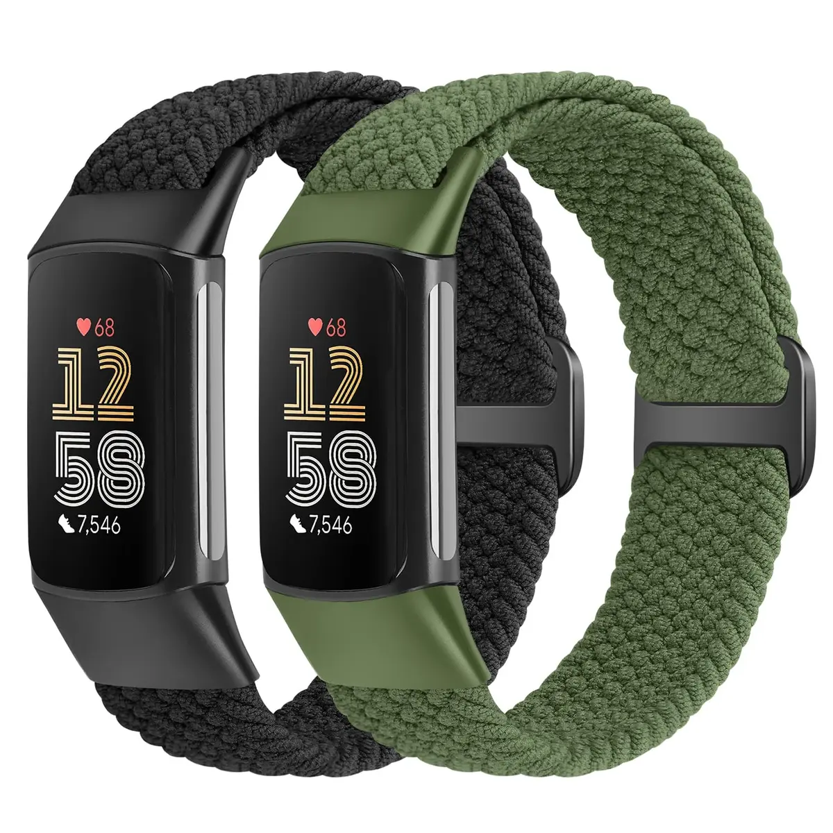 VNDAPT Elastic Braided Bands Compatible with Fitbit Charge 5/Fitbit Charge 6 for Women Men, Breathable Adjustable Stretchy Nylon Loop Sport Replacement Wristbands for Fitbit Charge 6 Charge 5 Straps - main product image