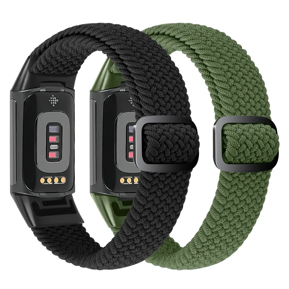 VNDAPT Elastic Braided Bands Compatible with Fitbit Charge 5/Fitbit Charge 6 for Women Men, Breathable Adjustable Stretchy Nylon Loop Sport Replacement Wristbands for Fitbit Charge 6 Charge 5 Straps - view 2
