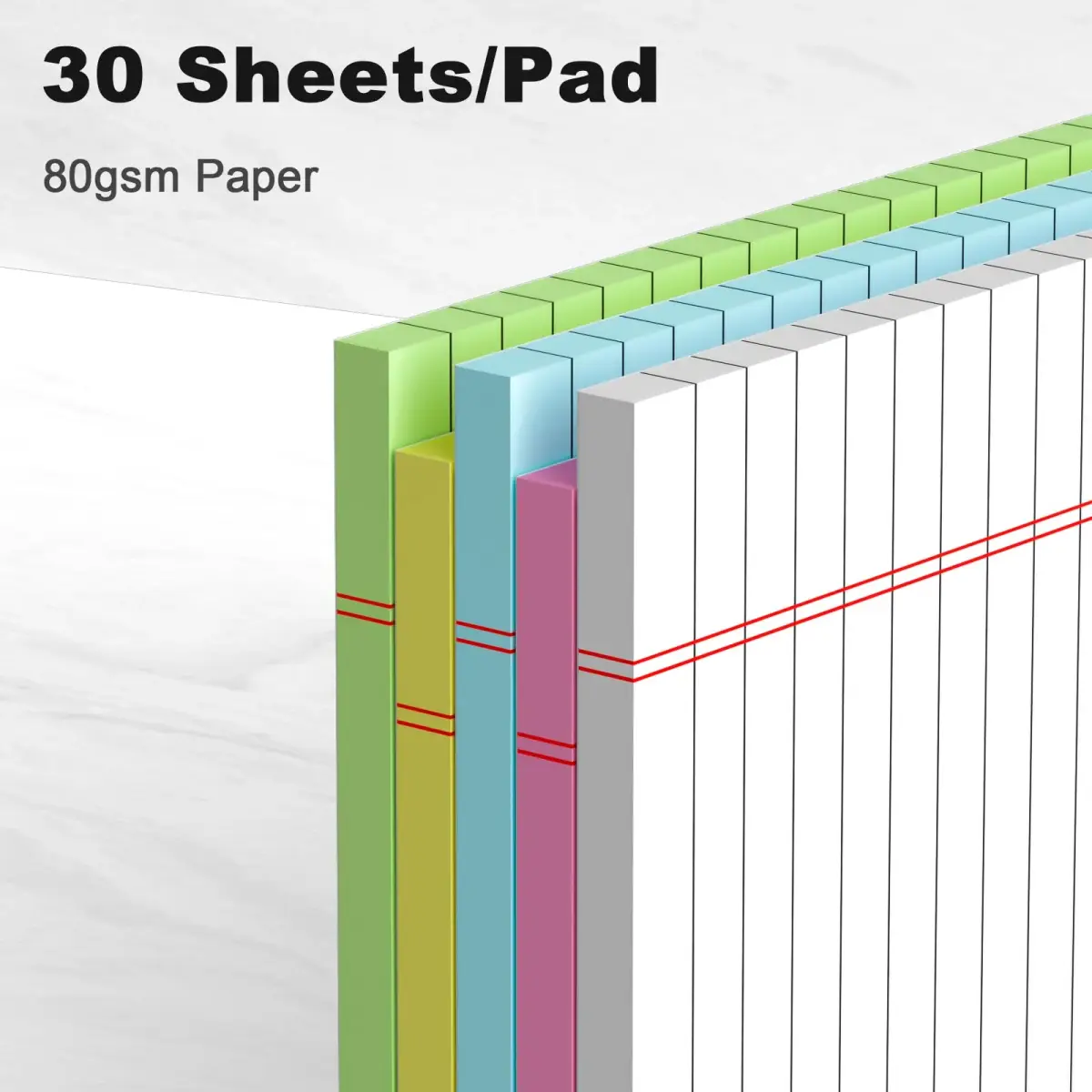 AILZFEI Multicolor Small Note Pads 5x8 Inch (150 Sheets Total) | College Ruled Legal Pads with Cardboard Back - view 3