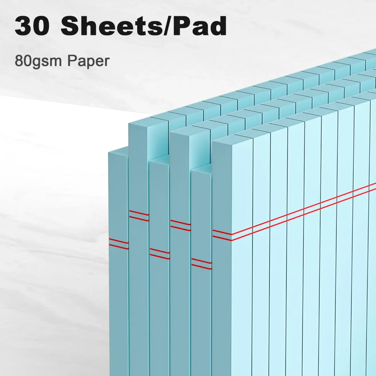 AILZFEI Blue 6pcs Small Note Pad 5x8 Inch (120 sheets per pad, 720 sheets total) | College Ruled Paper for Students & Professionals - view 3