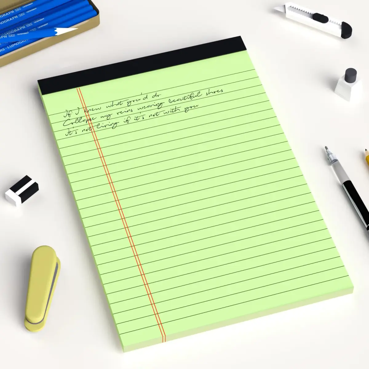 AILZFEI Green 6pcs Note Pad 12.7cm x 20.3cm (5"x8") | College Ruled Paper with Perforated Edges - view 7