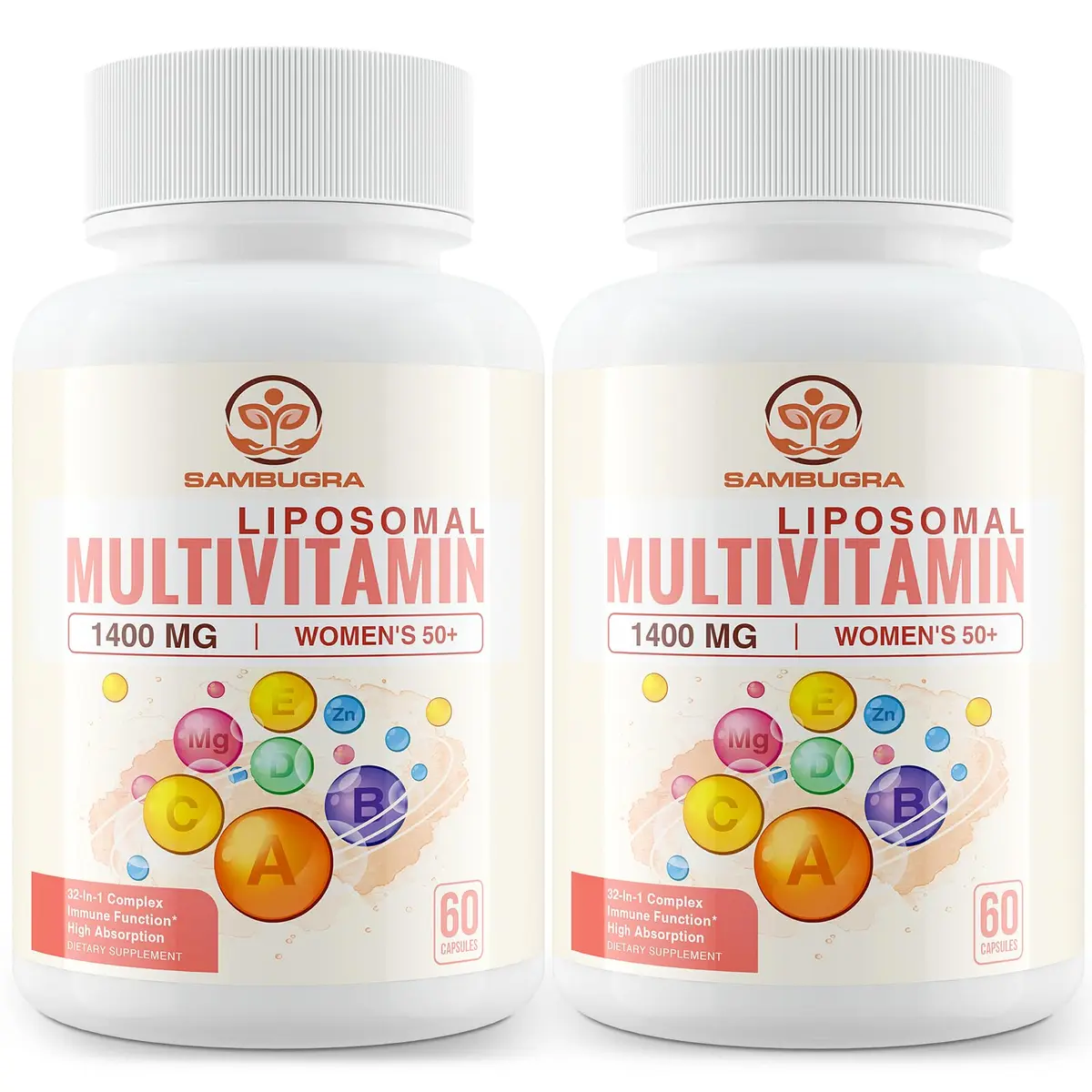 Sambugra Liposomal Multivitamin for Women 50+ | 32 Ingredients, CoQ10, Vitamins C, B, D, E, Bone & Heart Support - main product image