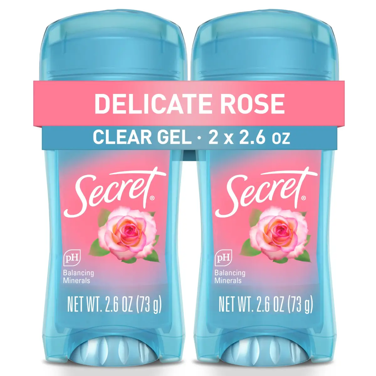 Secret Fresh Clear Gel Antiperspirant Deodorant for Women, 156 g (5.2 oz) Pack of 2 | 72-Hour Breathable Sweat & Odor Protection - main product image