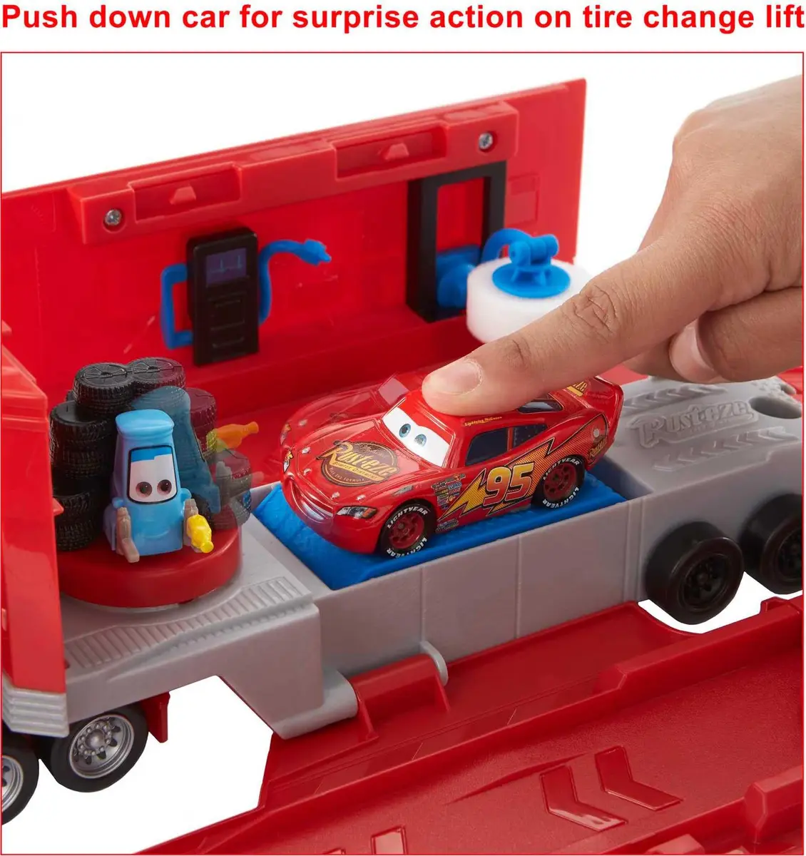 Mattel Disney Pixar Cars Transforming Mack Playset & 10 Die-Cast Mini Racers Bundle | Age-Appropriate Educational Toy Vehicle Set - view 3