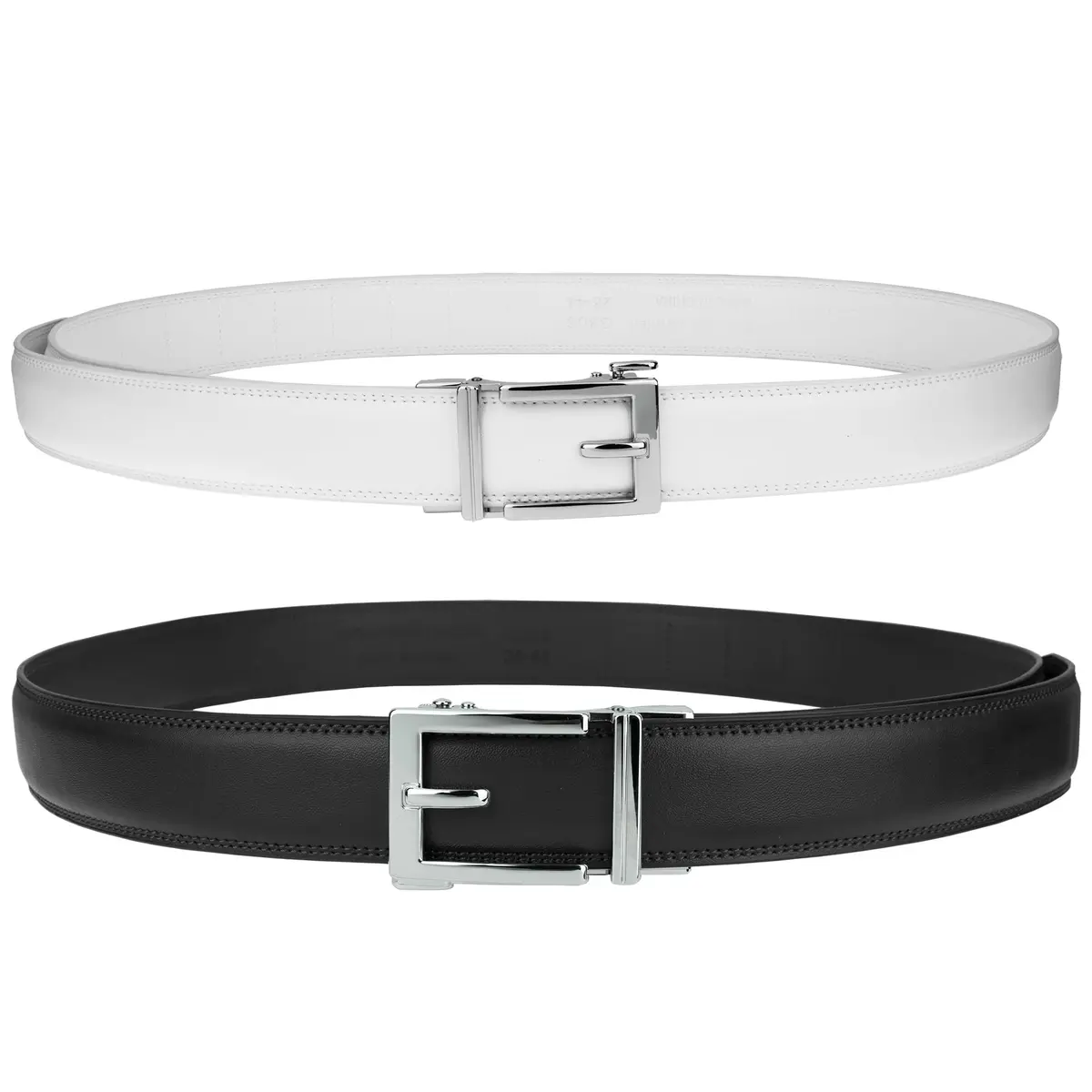 Gelante Ratchet Belt for Men, Genuine Leather 1.3'' Adjustable Trim to Fit Dress Belt (2-Pack, Purple/White) - view 3