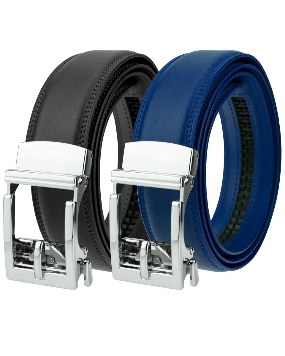 Gelante Ratchet Belt for men, Leather 1.3'' Adjustable Trim to Fit Dress Belt Black Royal | Precise Fit & Removable Buckle - main product image
