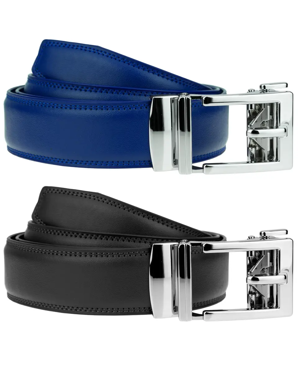 Gelante Ratchet Belt for men, Leather 1.3'' Adjustable Trim to Fit Dress Belt Black Royal | Precise Fit & Removable Buckle - view 2